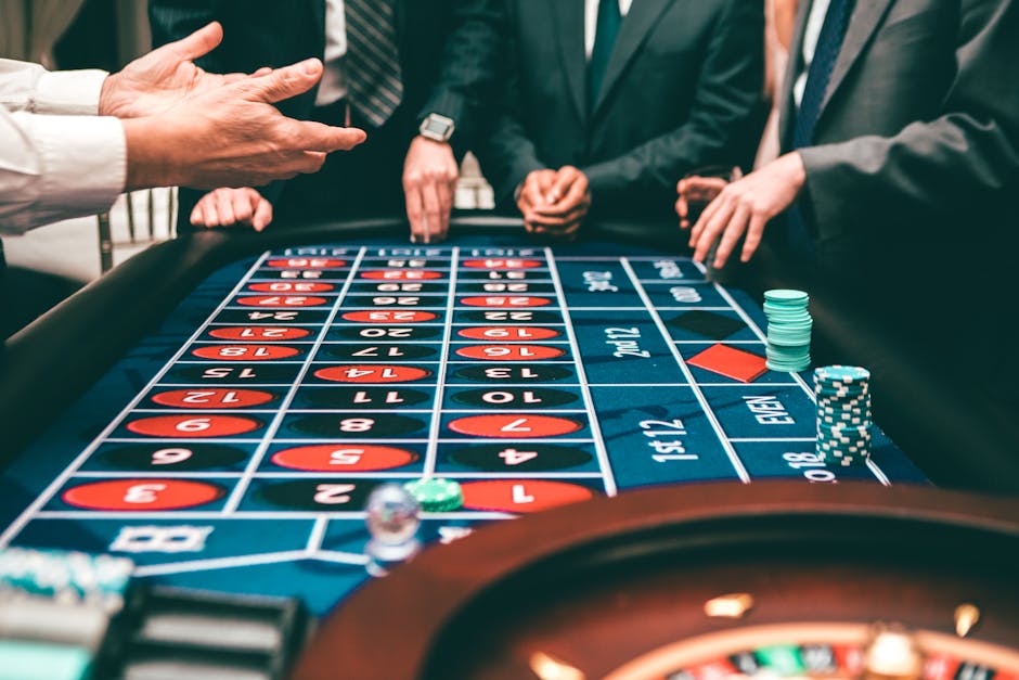 Elegant entertainment floor with game tables and atmospheric lighting